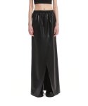 트렁크프로젝트(TRUNK PROJECT) Black Faux-Leather Long Skirt