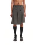 트렁크프로젝트(TRUNK PROJECT) Grey Pleated Wrap Skirt