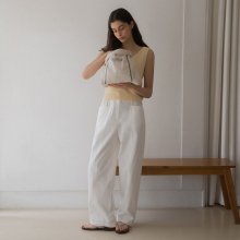 Line cotton banding pants