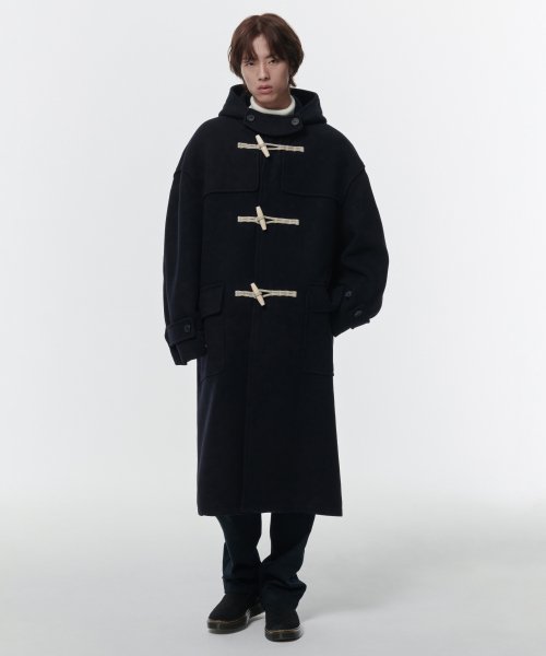 Дафлкот оверсайз из шерсти [Navy]