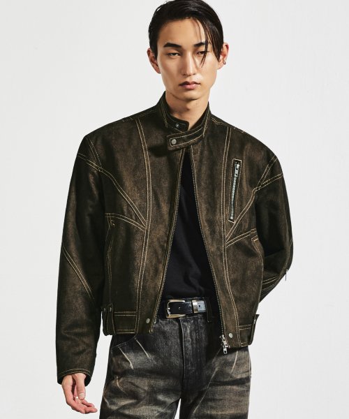 MUSINSA | LMOOD hunting biker jacket bearskin