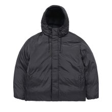 BASIC LOGO NON QUILTING HOODED DUCK DOWN PARKA CHARCOAL