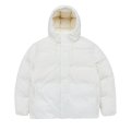 BASIC LOGO NON QUILTING HOODED DUCK DOWN PARKA CREAM