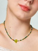 유니제이(UNI.J) Green Agate Flower Silver Necklace In463 [Silver]