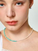 유니제이(UNI.J) Half Turquoise Pearl Silver Necklace In438 [Silver]