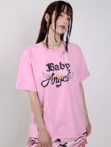 카트리나케이(KATRINA K) 빈티지 베이비엔젤 피그먼트 반팔티셔츠-핑크