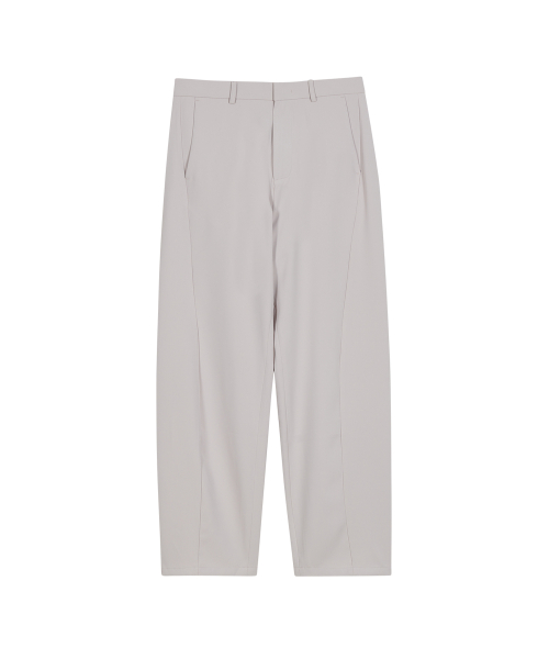 86-IRO268 базовые широкие брюки curved полиэстер Light Grey