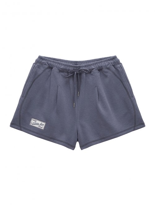 MUSINSA | MATIN KIM STITCH POINT LABEL SWEATSHORTS IN SMOKE BLUE