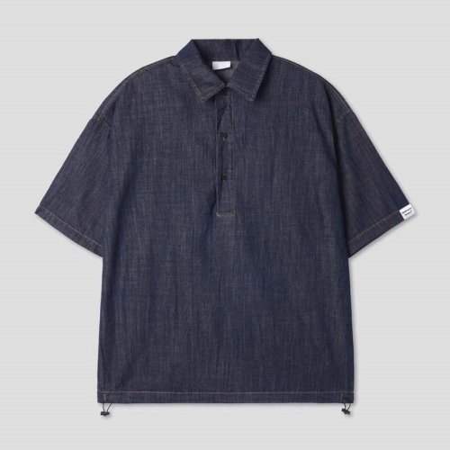 Льняная джинсовая футболка с нашивкой Dark Blue