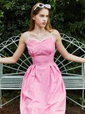 레티켓 스튜디오(LETQ STUDIO) 하트 바인딩 드레스, 버블 핑크