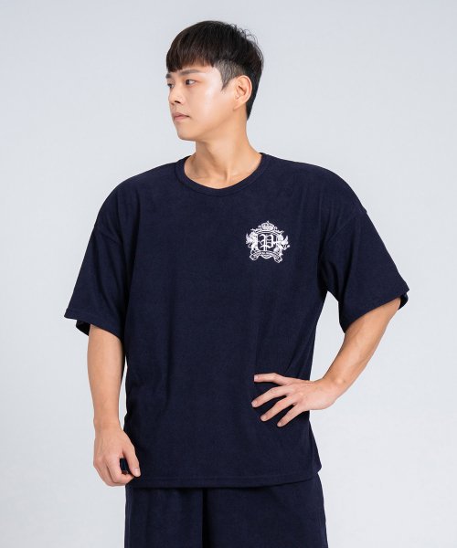 피지컬가먼츠(PHYSICAL GARMENTS) P4046 테리 자수 자이언트핏 반팔 [네이비] - 사이즈 & 후기 | 무신사