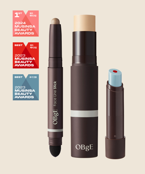 오브제() 페이스 라인 스틱 + 내추럴 커버 파운데이션 + 무드 체인지 립밤 세트 상품 이미지