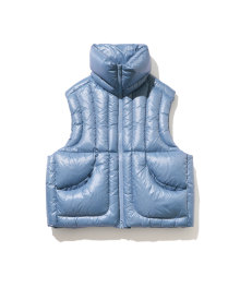 GLOSSY DUCK DOWN LIFE VEST-BLUE