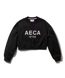 BIG LOGO CROP SWEAT-CHARCOAL/WHITE