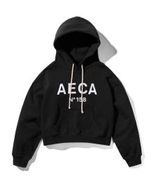 BIG LOGO CROP HOODIE-BLACK/WHITE