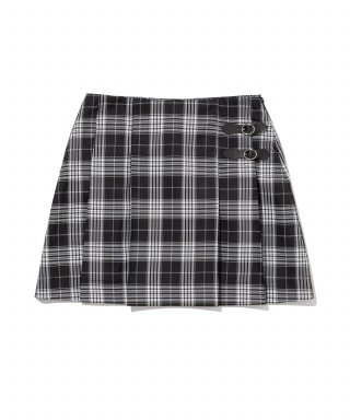 로씨로씨(ROCCI ROCCI) Check Pleats Mini Skirt [BLACK]