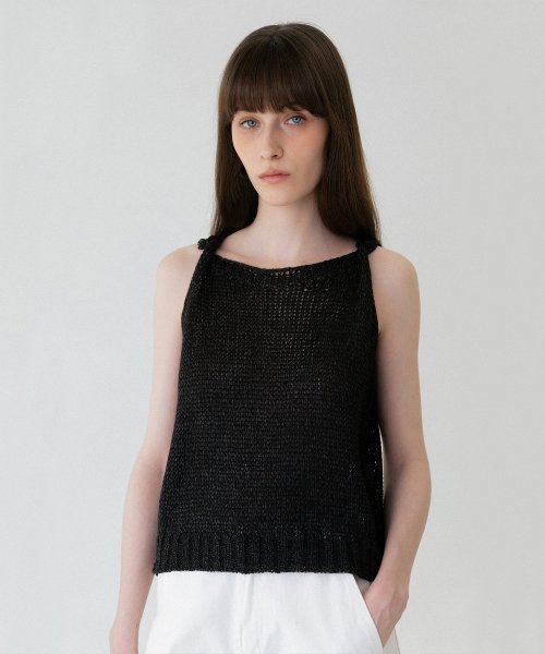 Twist Sleeveless Knit (charcoal)