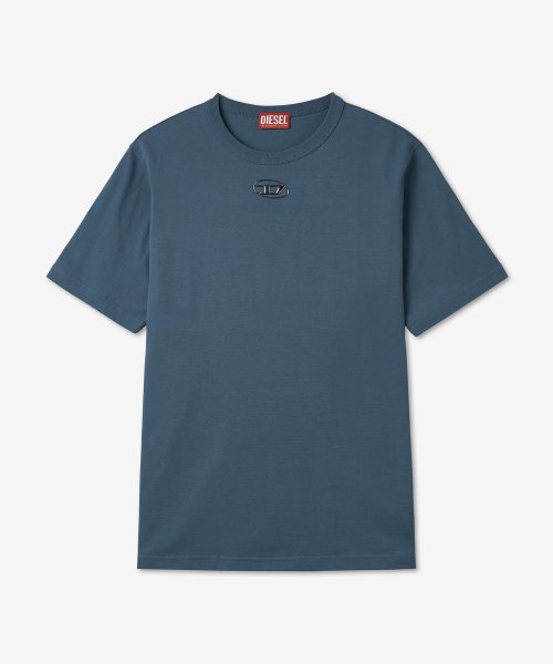 남성 저스트 D 로고 반소매 티셔츠 - 블루 / A098640HERS8CL