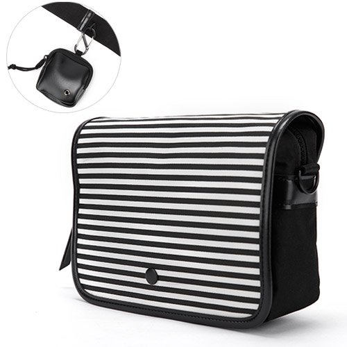 Black and white striped cheap crossbody bag