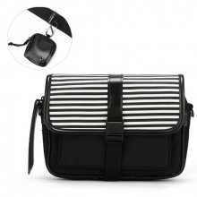 multi pocket classy cross bag(stripe_black)