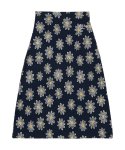 아야야(AYAYA) FLOWER JACQUARD SKIRT(NAVY)