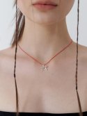 리엔느와르(leeENoir) Romance Mini Ribbon String Necklace (RED)