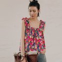랭썬(LANGSON) LS_Colorful flower painted blouse