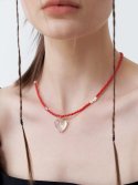 리엔느와르(leeENoir) Clear Heart Red Necklace