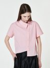 Diagonal Button Shirt_Pink