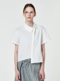 아코크(ACOC) Diagonal Button Shirt_White