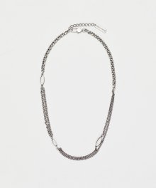 OVAL MIXED CHAIN NECKLACE