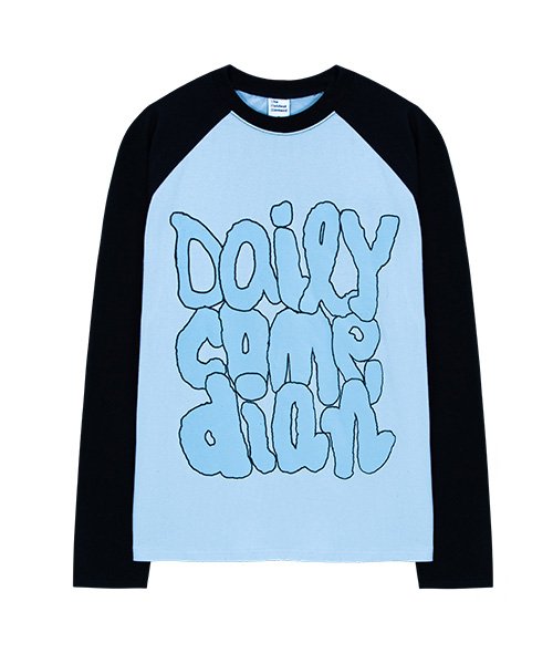 TCM Daily Comedian Raglan Long Sleeve sky Blue black tcm daily comedian raglan long sleeve sky blue black