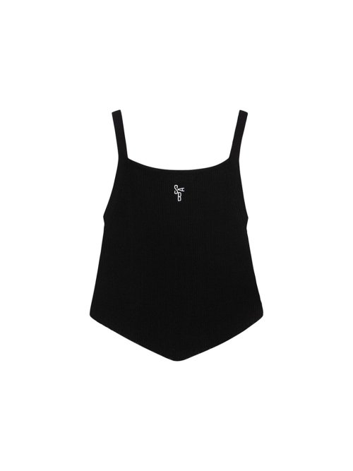 Топ с острым краем и бретелями Black