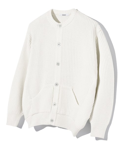 Минималистичный хлопковый кардиган с круглым вырезом IVORY