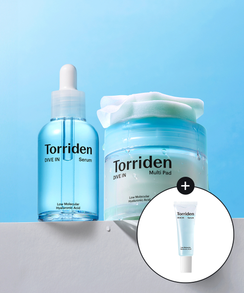 토리든(TORRIDEN) [2종세트] 다이브인 저분자 히알루론산 세럼 50ml+멀티패드 80매 (+다이브인 세럼 10ml)