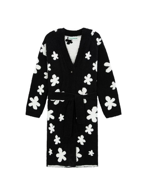 Flora Robe Gown - black ivory