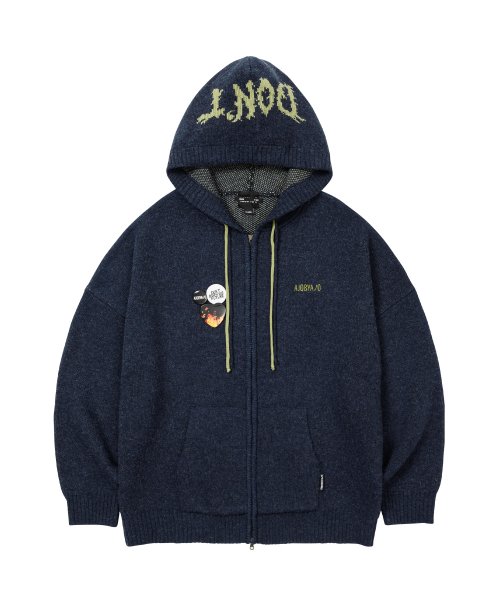 아조바이아조(AJOBYAJO) [PBA] DBOF Wool Knit Zip-Up Hoodie [NAVY] - 사이즈 & 후기 | 무신사