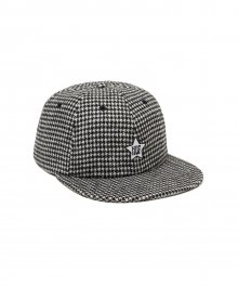 ONE STAR HOUNDSTOOTH 6 PANEL HAT [BLACK]