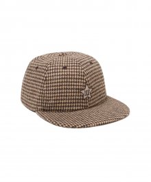 ONE STAR HOUNDSTOOTH 6 PANEL HAT [OATMEAL]