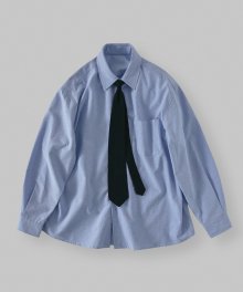 [넥타이 SET] 솔리드 오버핏 옥스포드 타이셔츠_Royal Blue