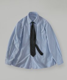 [넥타이 SET]스트라이프 오버핏 옥스포드  타이셔츠_Royal Blue