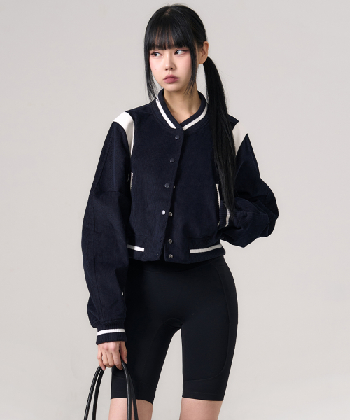 Вельветовый бомбер Varsity Teddy [NAVY]