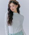 여성 프릴 포인트 반넥 티셔츠-CFZG5153C01