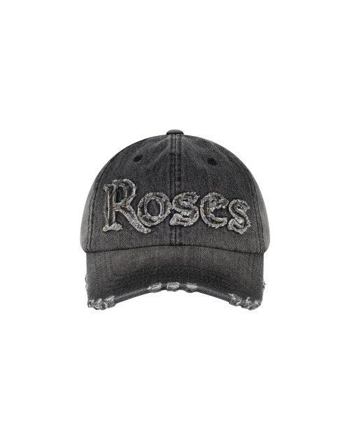 Black baseball cap store with rose