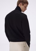 Extra fine merino wool turtle neck pullover_Black