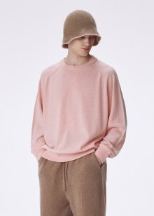 Wool cotton crew neck pullover_Salt pink