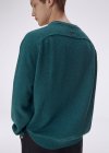 Wool cotton crew neck pullover_Prussian blue
