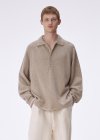Pure saxon wool collared pullover_Oatmeal