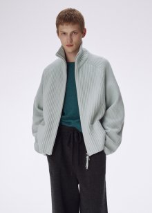Airy wool zipup jacket_Glacier