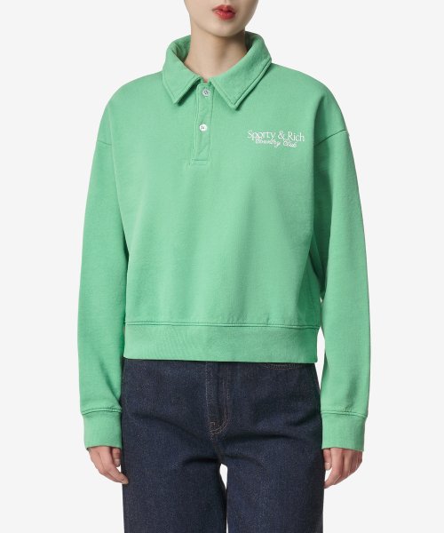 sporty & rich LACOSTE ポロシャツ LACOSTE × SPORTY & RICH」ラコステ